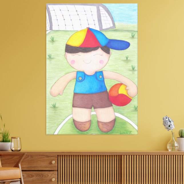 The Boy Boné and the Ball Canvas Print (Insitu(LivingRoom))