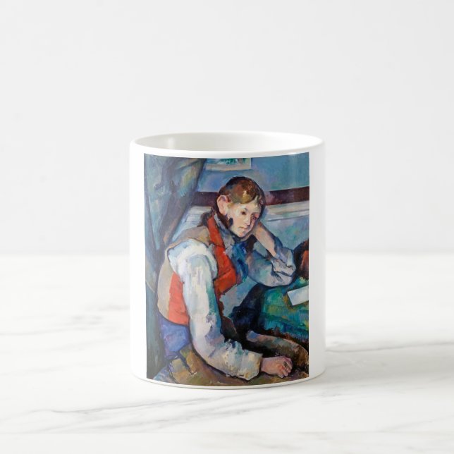 The Boy in the Red Vest, Cezanne Coffee Mug (Center)