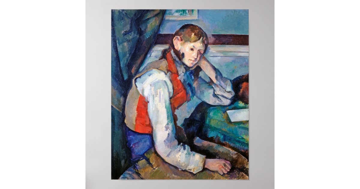 The Boy in the Red Vest, Cezanne Poster Zazzle