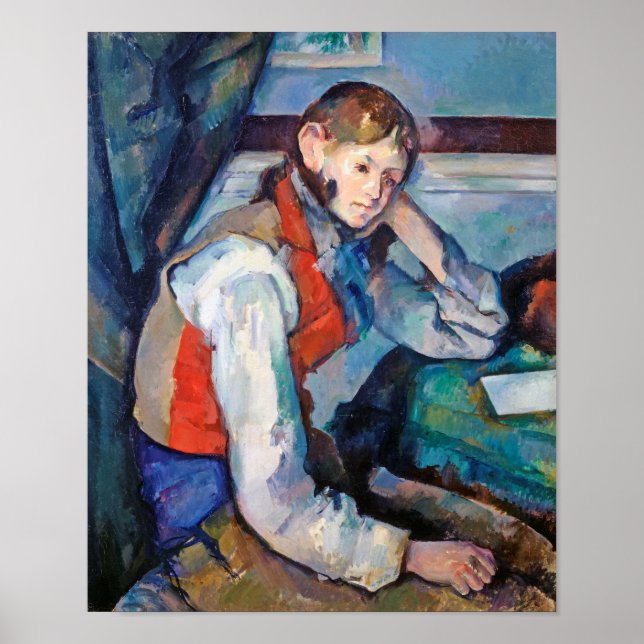 The Boy in the Red Vest, Cezanne Poster (Front)