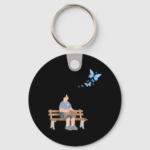 The boy Sitting on a Bench Funny Unisex Design for Key Ring