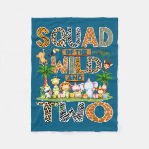 The Boy Squad Wild 2nd Birthday Safari Fleece Blanket