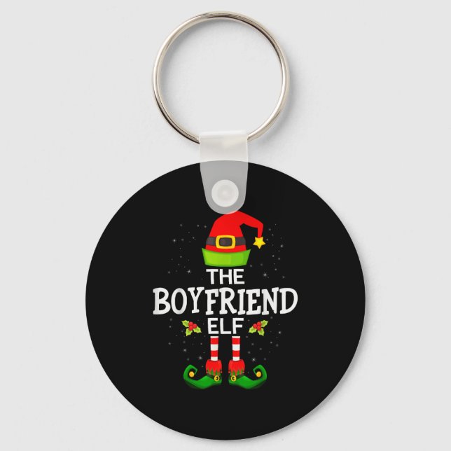 The Boyfriend Elf Christmas Family Matching Pajama Key Ring (Front)