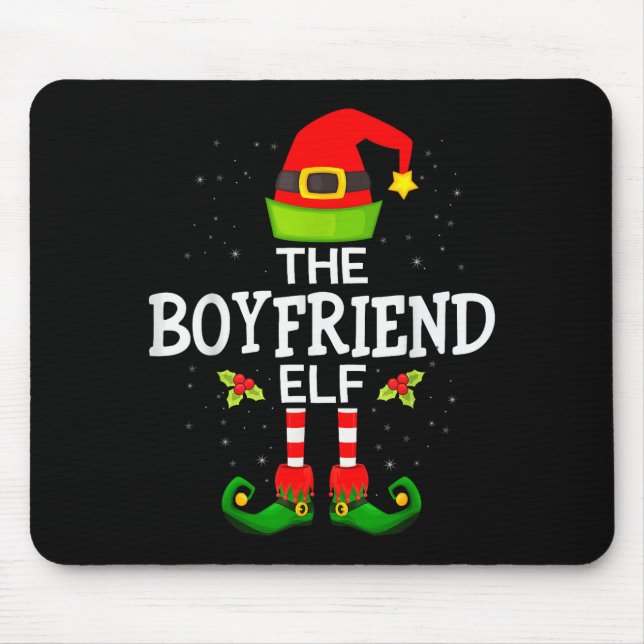 The Boyfriend Elf Christmas Family Matching Pajama Mouse Mat (Front)