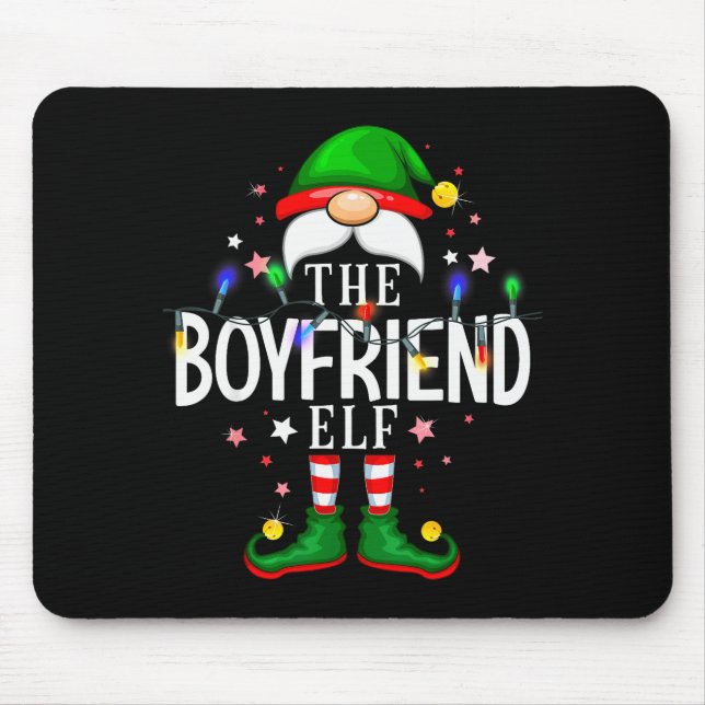 The Boyfriend Elf Christmas Family Pajama Party  Mouse Mat (Front)