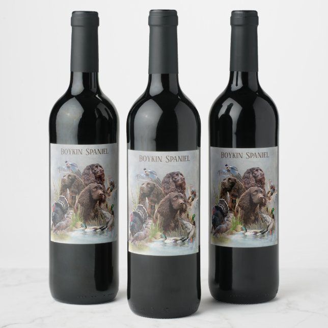 The Boykin Spaniel Wine Label (Bottles)