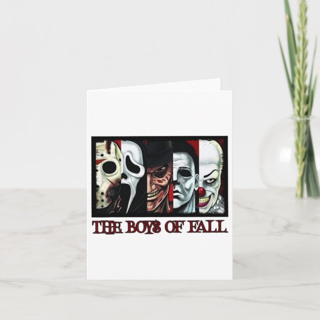 The Boys Of Fall Horror Films Halloween  Card (Front)