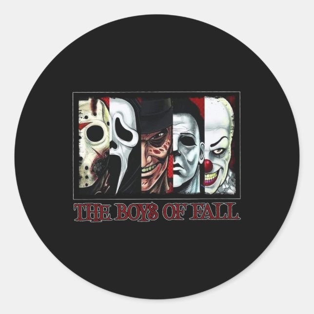The Boys of Fall Horror Films Halloween  Classic Round Sticker (Front)