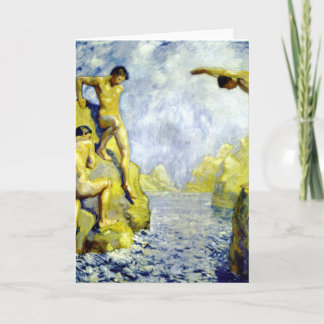 The Boys on the Rocks Fine Art Greetings Card
