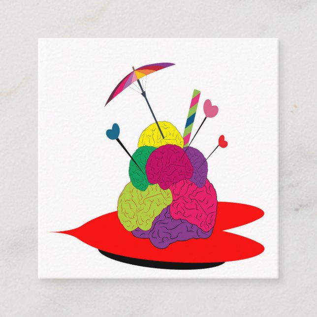 the brain ice scream square business card (Front)