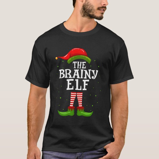 The Brainy Elf Christmas Matching Family Pajama Co T-Shirt (Front)