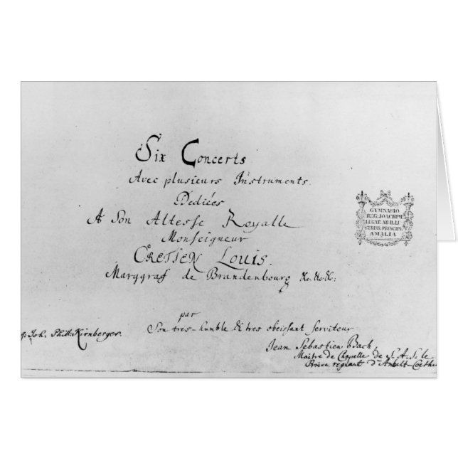 The Brandenburg Concertos, 1721 (Front Horizontal)