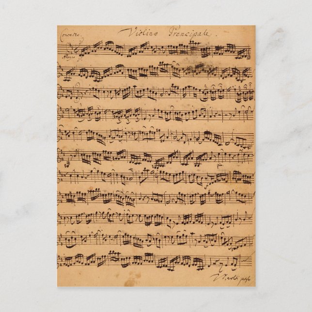 The Brandenburger Concertos, No.5 D-Dur, 1721 Postcard (Front)
