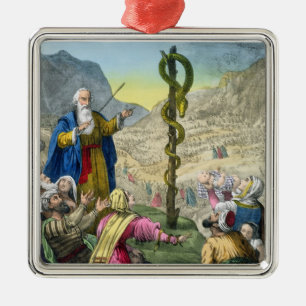 The Brazen Serpent, from a bible printed by Edward Metal Tree Decoration