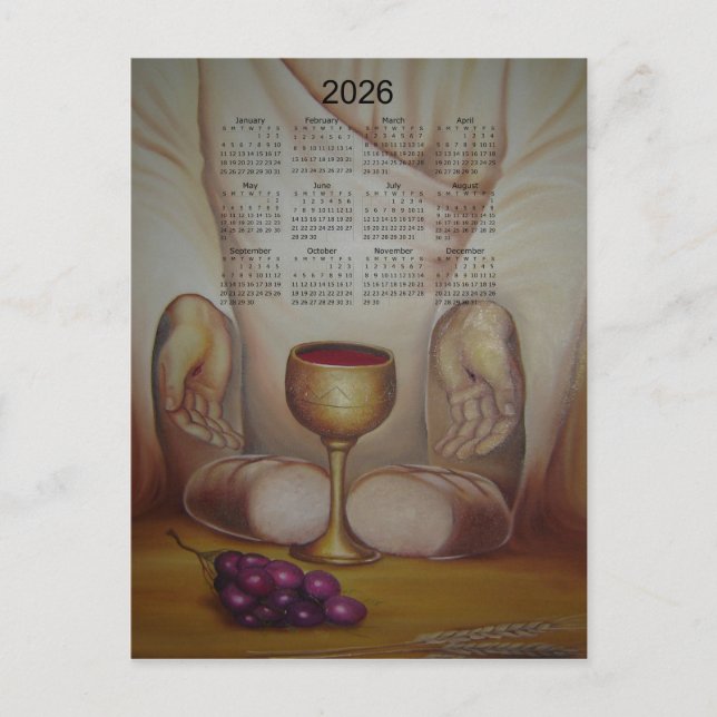 The Bread of Life: Holy Eucharist 2026 Calendar Postcard (Front)