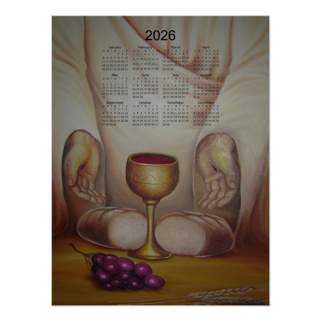 The Bread of Life: Holy Eucharist 2026 Calendar Poster (Front)