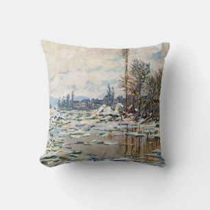 The Break Up of the Ice by Claude Monet Cushion