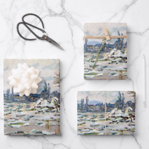 The Break Up of the Ice by Claude Monet Wrapping Paper Sheet