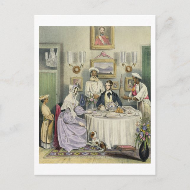 The Breakfast, plate 3 from 'Anglo Indians', engra Postcard (Front)