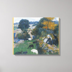 The Breton shepherdess by Paul Gauguin Canvas Print