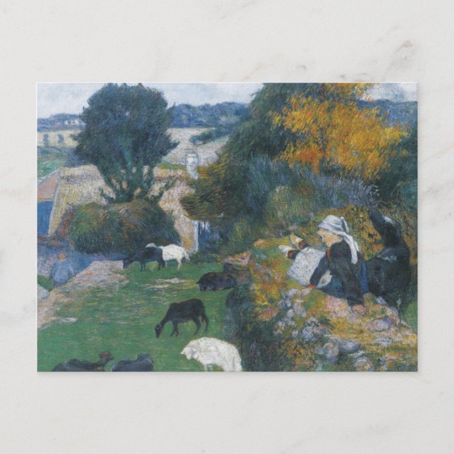 The Breton shepherdess by Paul Gauguin Postcard (Front)