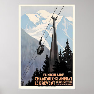The Brevent Cable Car Chamonix Mont-Blanc France Poster