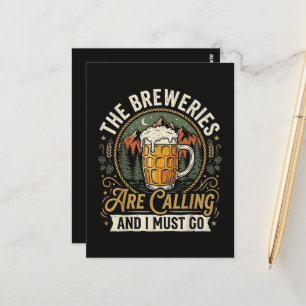 The Breweries are Calling and I Must Go Postcard