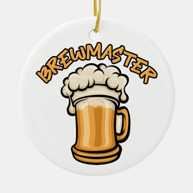 The Brewmaster Need a Beer Mug Ceramic Tree Decoration (Front)