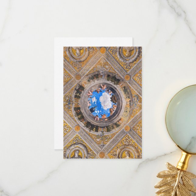 The Bridal Chamber, Ceiling by Andrea Mantegna  Thank You Card (Front/Back In Situ)