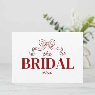 The Bridal Era Red Ribbon Bow Sketch Wedding Invitation