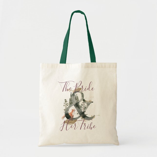 The bride and her tribe Woodland Watercolor Tote (Front)