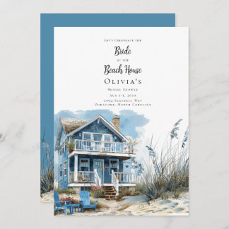 The Bride at the Beach House Bridal Shower Invitation