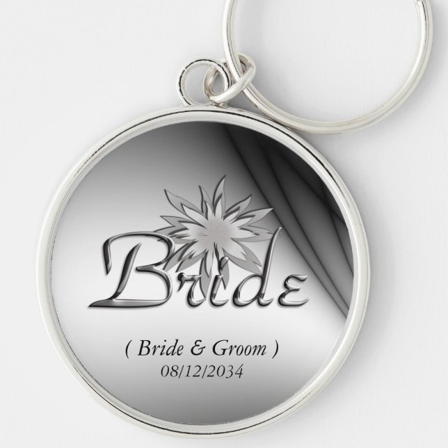 The Bride Black and White Custom Keychains (Front)