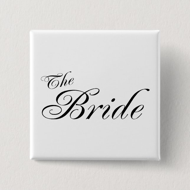 The Bride (Blk) 15 Cm Square Badge (Front)