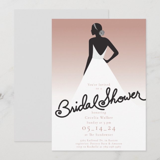 The Bride Bridal Shower Invitation (Front/Back)