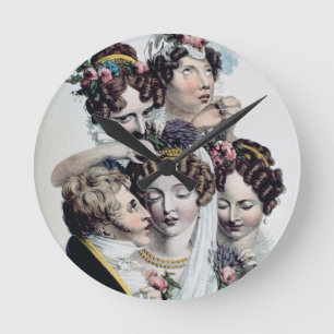 The Bride, c.1820 (litho) Round Clock