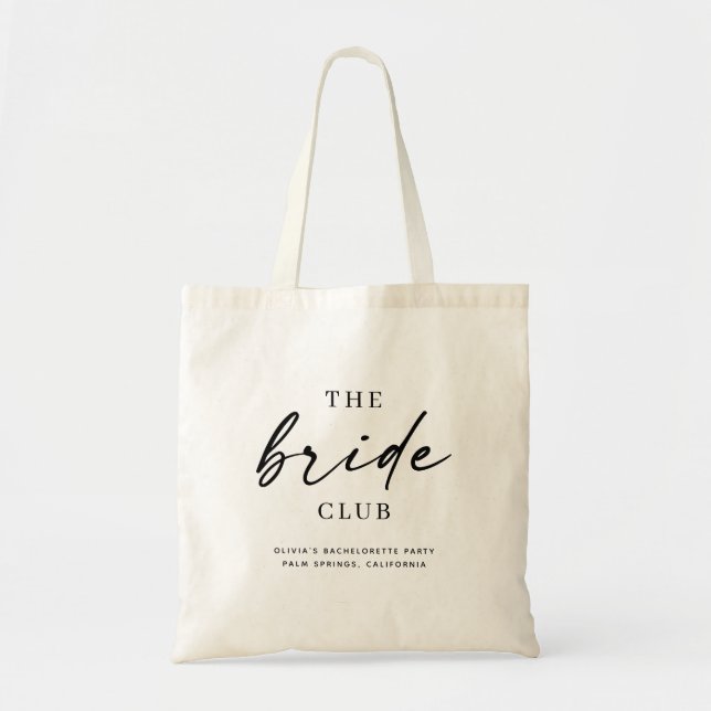The Bride Club | Bachelorette or Wedding Party Tote Bag (Front)
