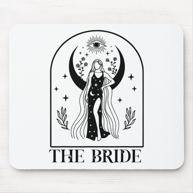 The Bride Coven Witchy Gothic Wedding Bachelorette Mouse Mat (Front)