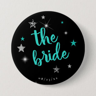 The Bride Disco Bachelorette Teal ID925  7.5 Cm Round Badge