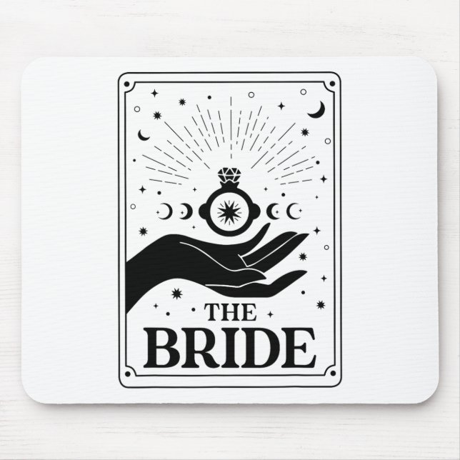 The Bride Future Mrs Tarot Gothic Bridal Party Bac Mouse Mat (Front)