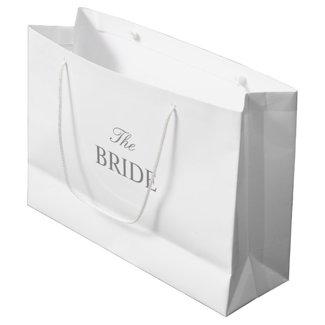 The Bride Grey White Gift Bag (Front Angled)