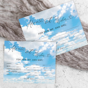 The Bride Is On Cloud 9 Advice and Wishes Cards