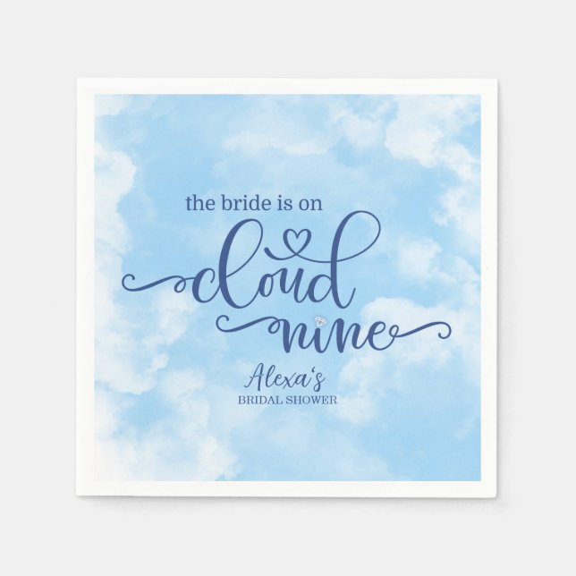 The Bride is on Cloud 9 Paper Napkin (Front)