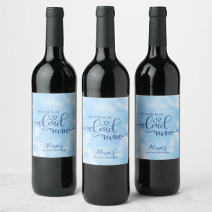 The Bride is on Cloud 9  Wine Label