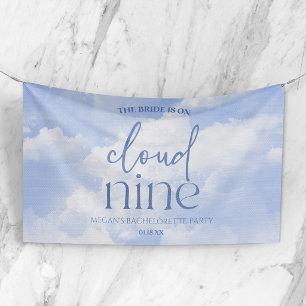 The Bride Is On Cloud Nine Blue Bachelorette Party Banner