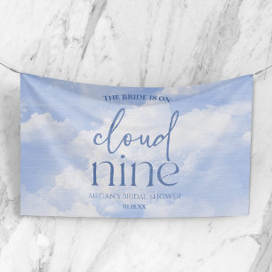 The Bride Is On Cloud Nine Blue Bridal Shower Banner