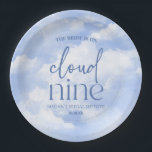 The Bride Is On Cloud Nine Blue Bridal Shower Paper Plate<br><div class="desc">These are The Bride Is On Cloud Nine Bridal Shower Paper Plates!</div>
