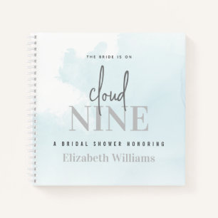 The Bride Is On Cloud Nine Bridal Shower Guestbook Notebook
