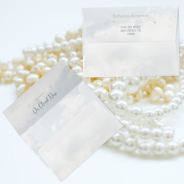 The Bride Is On Cloud Nine Elegant Bridal Shower Envelope (Creator Uploaded)