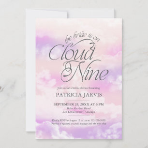 The Bride Is On Cloud Nine Lavender Bridal Shower Invitation